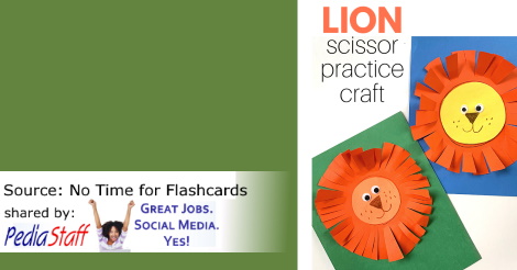 Scissor Skills Practice Lion Craft - No Time For Flash Cards